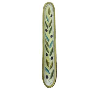 Certified International Ceramic Olive Tray 13 Inch Green Branch Hand Painted